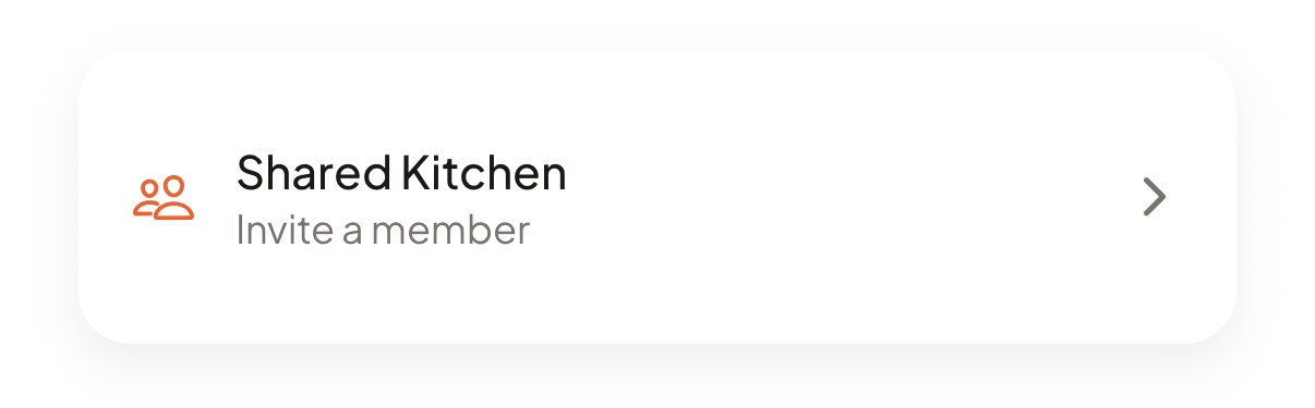 Shared Kitchen invite member card